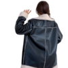 Faux-Leather Sherpa Jacket