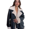 Faux-Leather Sherpa Jacket