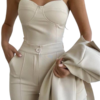 Tailleur Écru Élégant 3 Pièces
